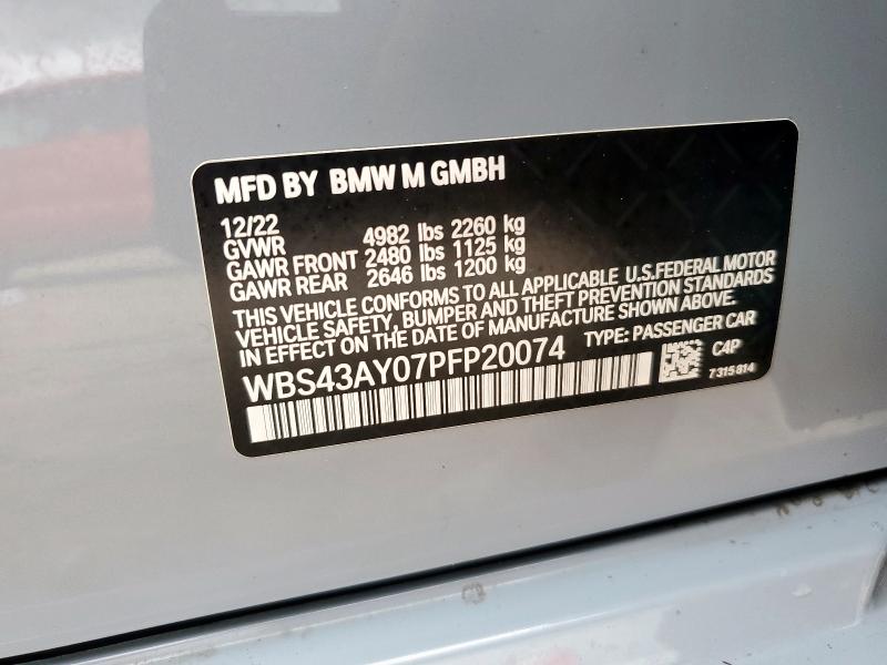 2023 BMW M3 COMPETI WBS43AY07PFP20074
