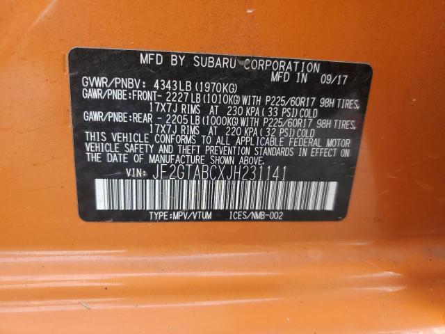 2018 SUBARU CROSSTREK - JF2GTABCXJH231141