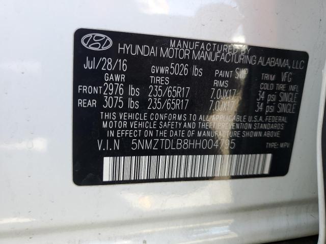 2017 HYUNDAI SANTA FE S - 5NMZTDLB8HH004795