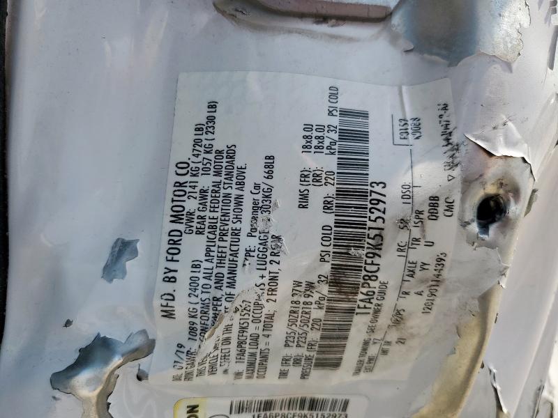2019 FORD MUSTANG GT 1FA6P8CF9K5152973