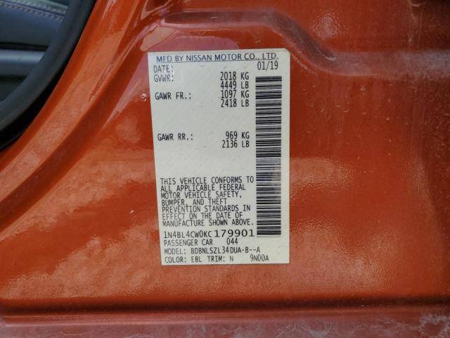 2019 NISSAN ALTIMA SR - 1N4BL4CW0KC179901