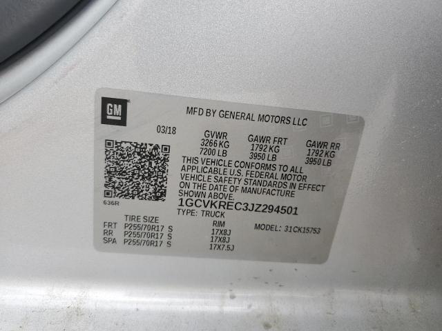 2018 CHEVROLET SILVERADO - 1GCVKREC3JZ294501