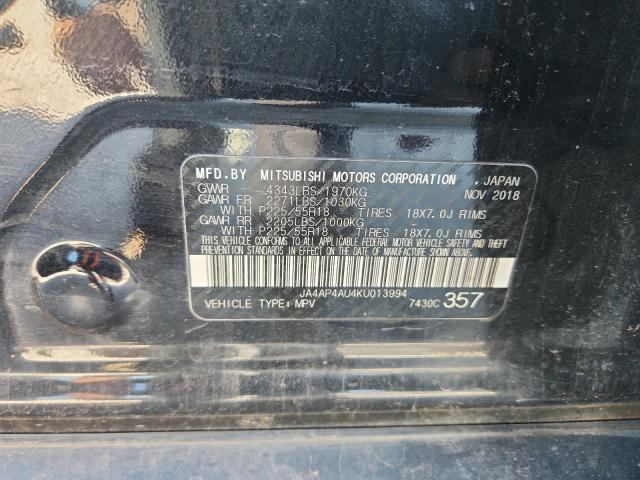2019 MITSUBISHI OUTLANDER - JA4AP4AU4KU013994
