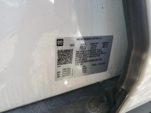 2022 CHEVROLET SUBURBAN K - 1GNSKBKD2NR226789