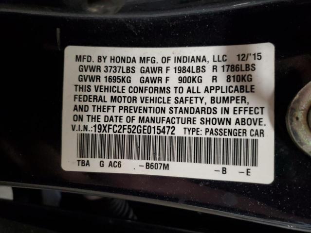 2016 HONDA CIVIC LX - 19XFC2F52GE015472