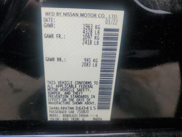 2022 NISSAN ALTIMA S - 1N4BL4BV7NN360415