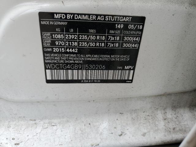 2018 MERCEDES-BENZ GLA 250 4MATIC WDCTG4GB9JJ530206