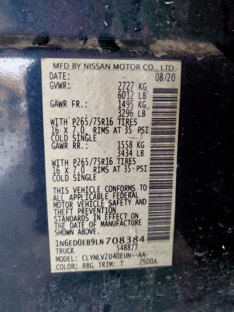 2020 NISSAN FRONTIER S - 1N6ED0EB9LN708384