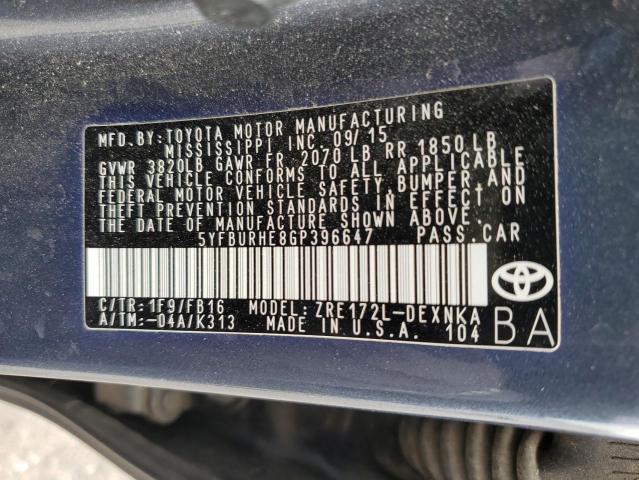 2016 TOYOTA COROLLA L 5YFBURHE8GP396647