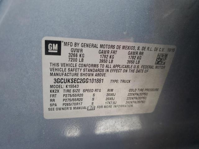 2016 CHEVROLET SILVERADO - 3GCUKSEC2GG101881