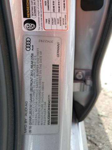 2017 AUDI A6 PREMIUM - WAUG8AFC6HN043171