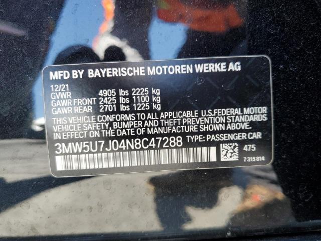 2022 BMW M340I 3MW5U7J04N8C47288