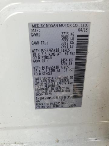 2018 NISSAN PATHFINDER - 5N1DR2MN5JC659809