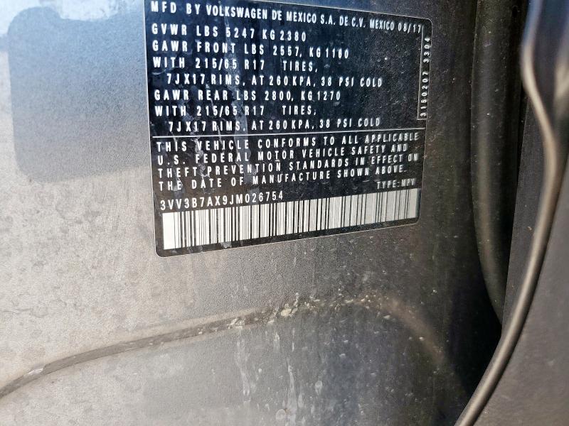 2018 VOLKSWAGEN TIGUAN SE 3VV3B7AX9JM026754