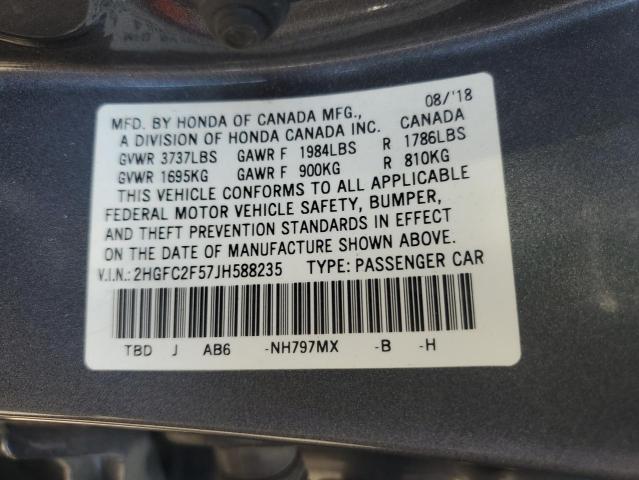 2018 HONDA CIVIC LX - 2HGFC2F57JH588235