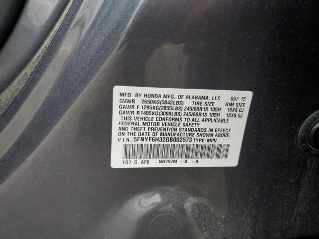 2016 HONDA PILOT EX 5FNYF6H32GB002573