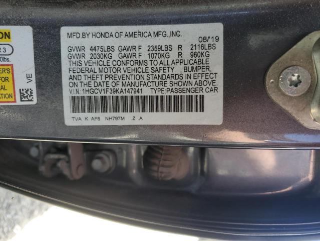 2019 HONDA ACCORD SPO - 1HGCV1F39KA147941