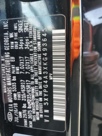 2019 KIA SORENTO L - 5XYPG4A3XKG493645