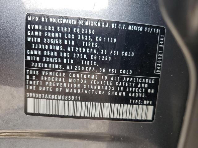 2019 VOLKSWAGEN TIGUAN SE 3VV3B7AX6KM085911