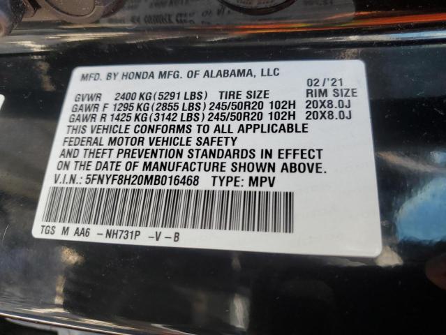 2021 HONDA PASSPORT S 5FNYF8H20MB016468