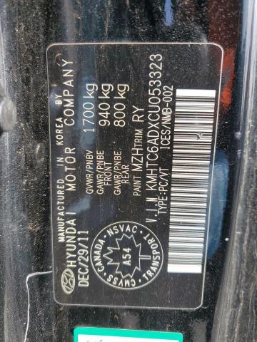 2012 HYUNDAI VELOSTER - KMHTC6ADXCU053323