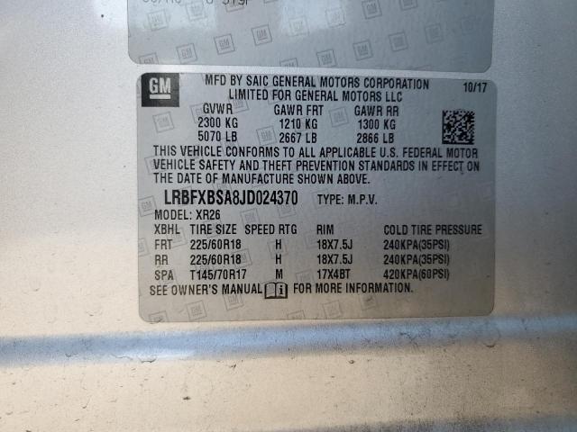 2018 BUICK ENVISION P LRBFXBSA8JD024370