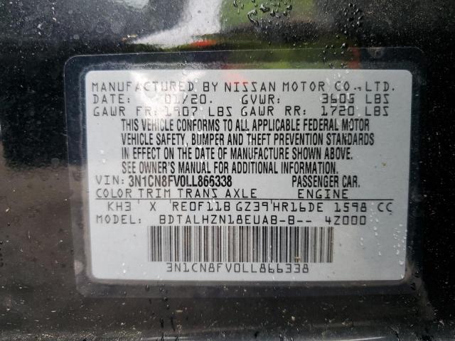 2020 NISSAN VERSA SR 3N1CN8FV0LL866338