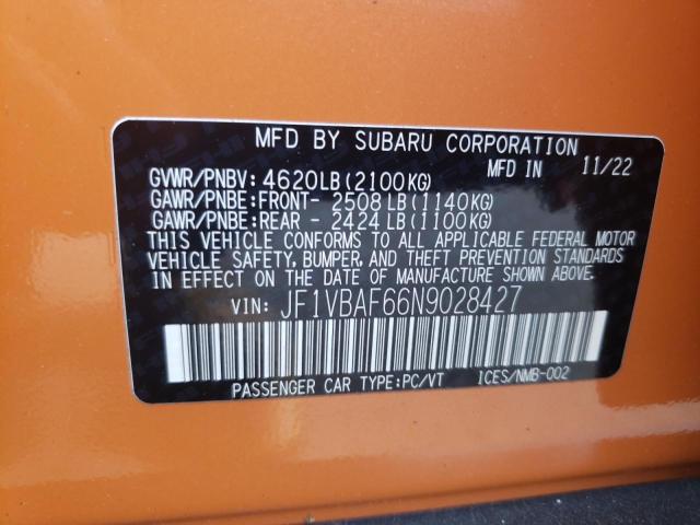 2022 SUBARU WRX PREMIU JF1VBAF66N9028427
