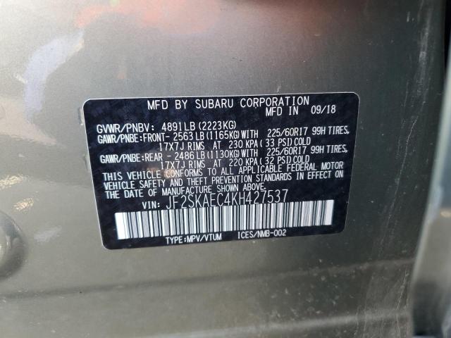 2019 SUBARU FORESTER P JF2SKAEC4KH427537