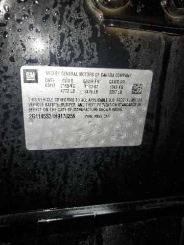 2017 CHEVROLET IMPALA PRE 2G1145S31H9170259