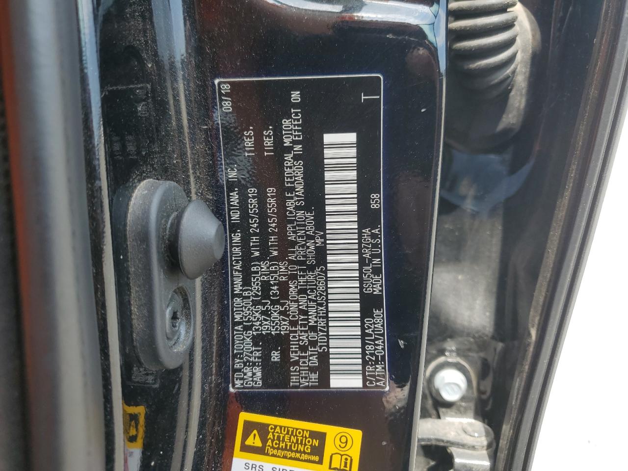 TOYOTA HIGHLANDER LIMITED