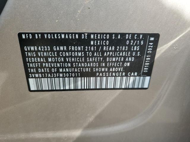 2015 VOLKSWAGEN JETTA SE 3VWB17AJ3FM307011