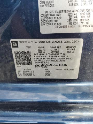 2020 GMC SIERRA K15 - 3GTU9DED5LG241546
