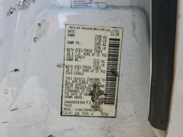 2019 NISSAN FRONTIER S - 1N6AD0ER3KN723103
