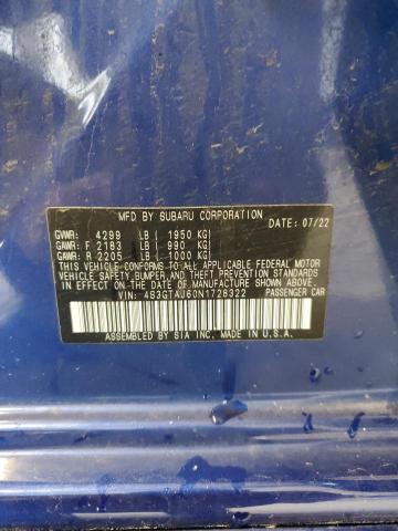 2022 SUBARU IMPREZA SP 4S3GTAJ60N1728322