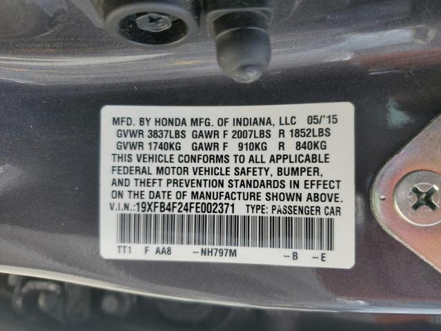 2015 HONDA CIVIC HYBR 19XFB4F24FE002371