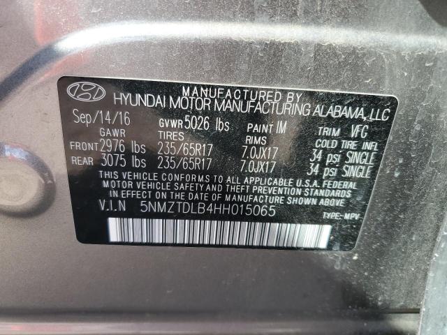 2017 HYUNDAI SANTA FE S - 5NMZTDLB4HH015065