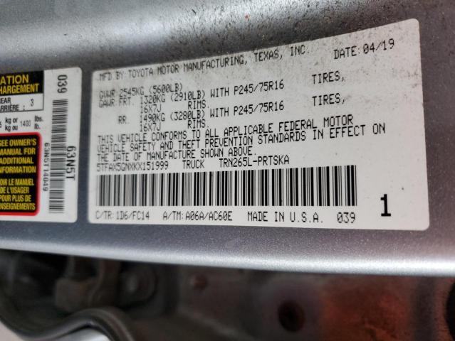 2019 TOYOTA TACOMA DOU - 5TFAX5GNXKX151999