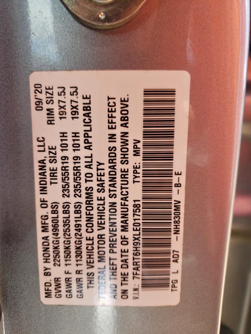 2020 HONDA CR-V TOURI - 7FART6H9XLE017581