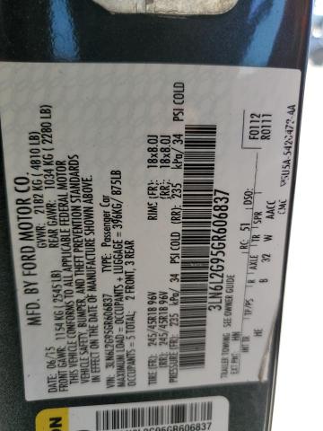 2016 LINCOLN MKZ 3LN6L2G95GR606837