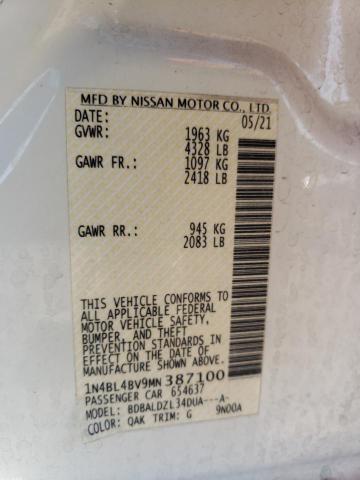2021 NISSAN ALTIMA S - 1N4BL4BV9MN387100