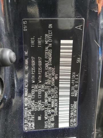 2015 TOYOTA SIENNA XLE - 5TDYK3DC9FS576727
