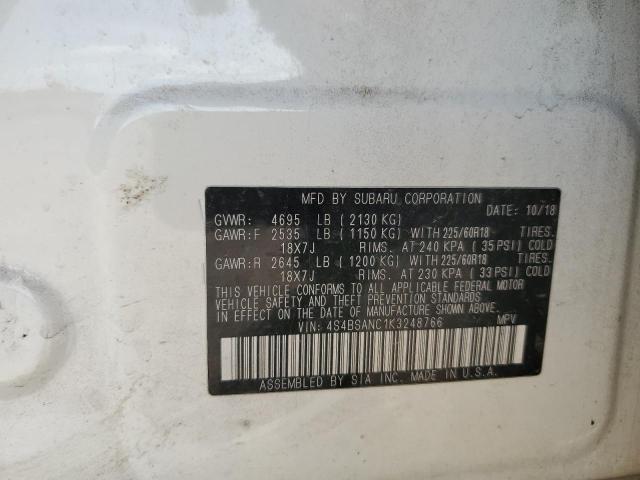 2019 SUBARU OUTBACK 2. 4S4BSANC1K3248766