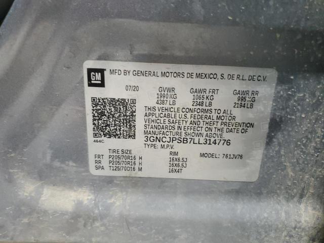2020 CHEVROLET TRAX 1LT - 3GNCJPSB7LL314776