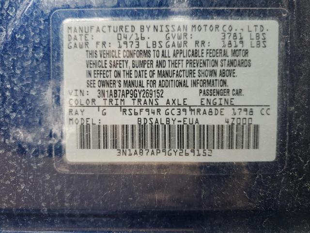 2016 NISSAN SENTRA S - 3N1AB7AP9GY269152