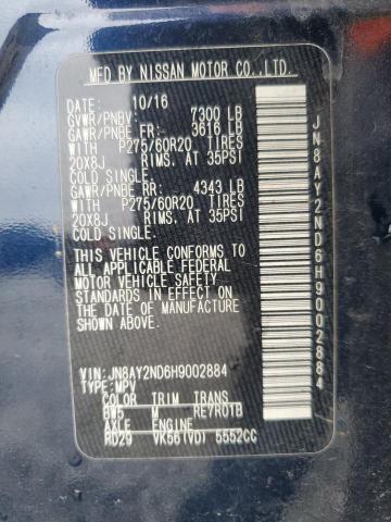 2017 NISSAN ARMADA SV - JN8AY2ND6H9002884