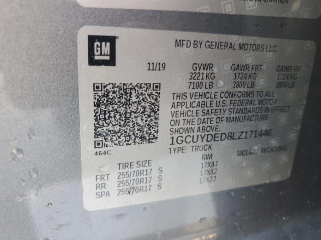 2020 CHEVROLET SILVERADO 1GCUYDED8LZ171446