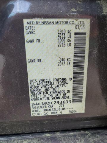 2015 NISSAN ALTIMA 2.5 - 1N4AL3AP2FC293633