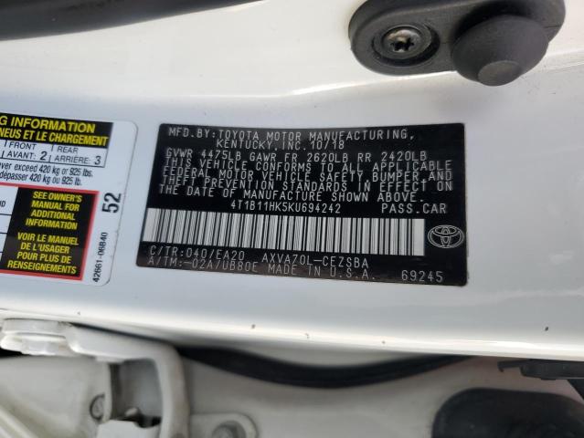 2019 TOYOTA CAMRY L - 4T1B11HK5KU694242