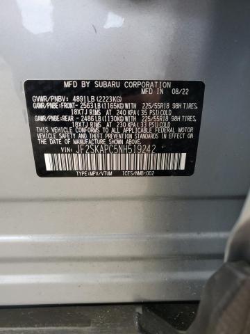 2022 SUBARU FORESTER L JF2SKAPC5NH519242